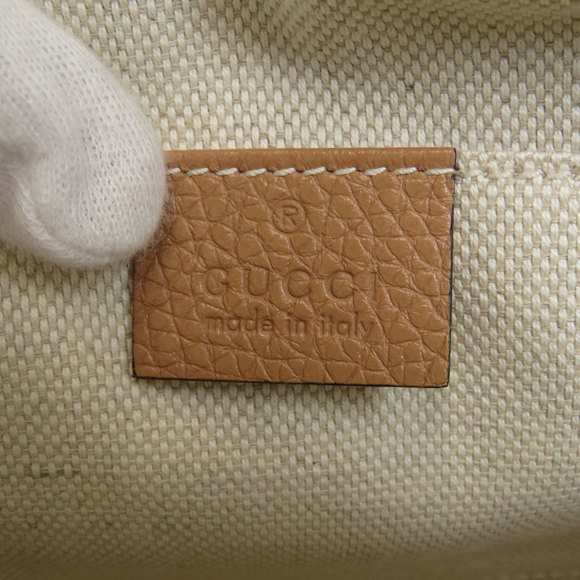 Gucci Soho Interlocking Shoulder Bag Calf Leather Beige - Picture 6 of 9